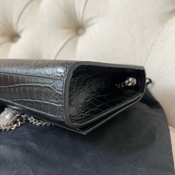 Saint Laurent YSL Kate Medium Croc Embossed Tassel bag crossbody/shoulder - Picture 8 of 13